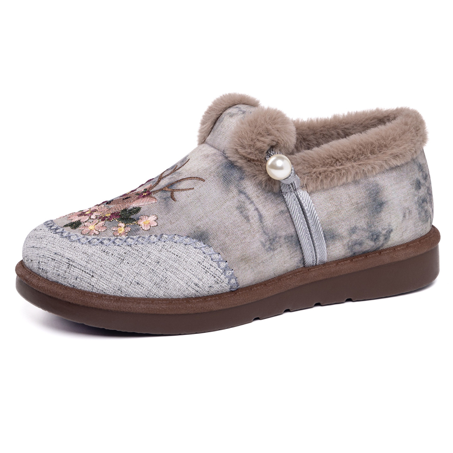 🔥Last Day Promotion 50% OFF - Women's Hand-Embroidered Deer-Motif Warm Casual Shoes