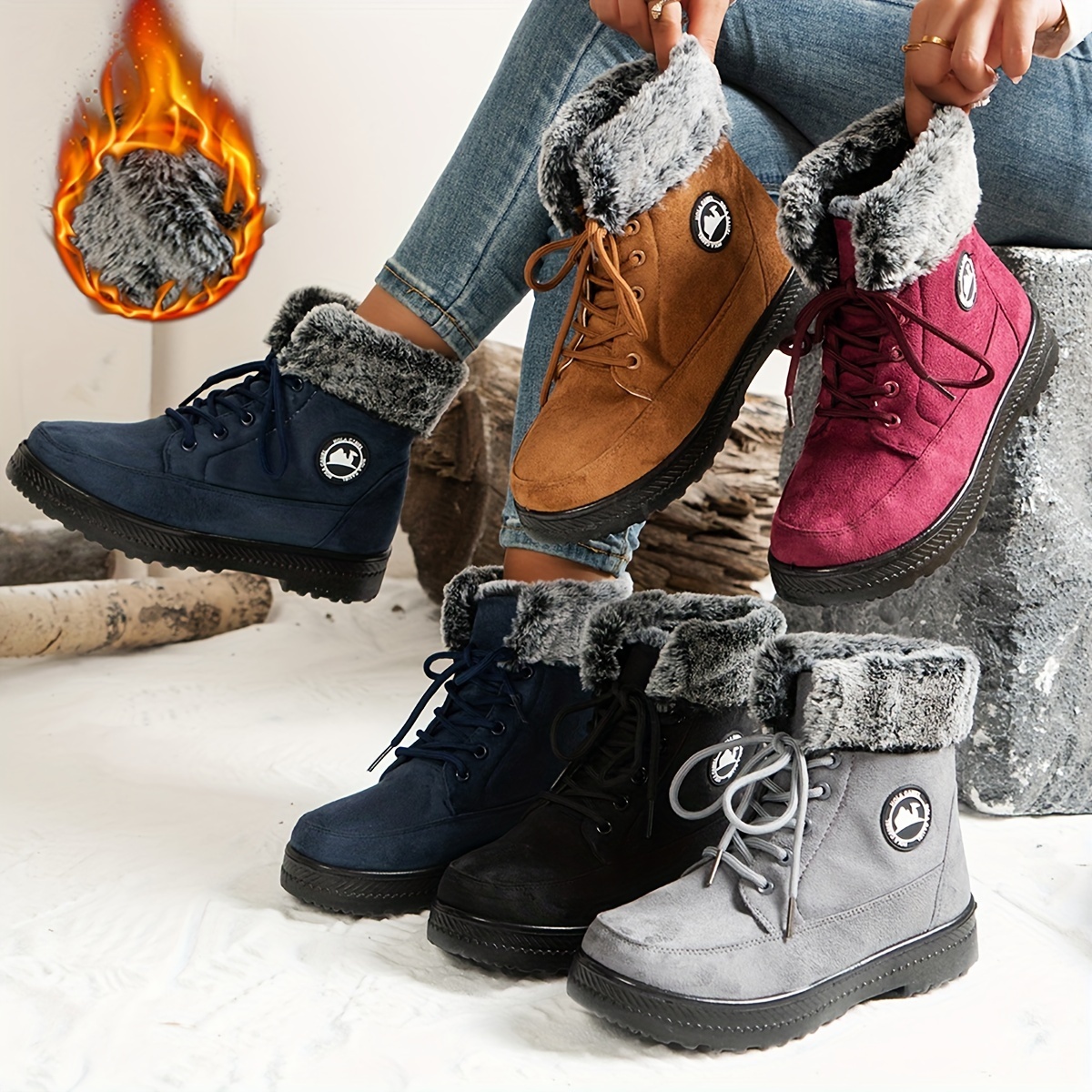 🔥Last Day Promotion 50% OFF - Women'S Winter Warm Fleece-Lined High-Top Boots