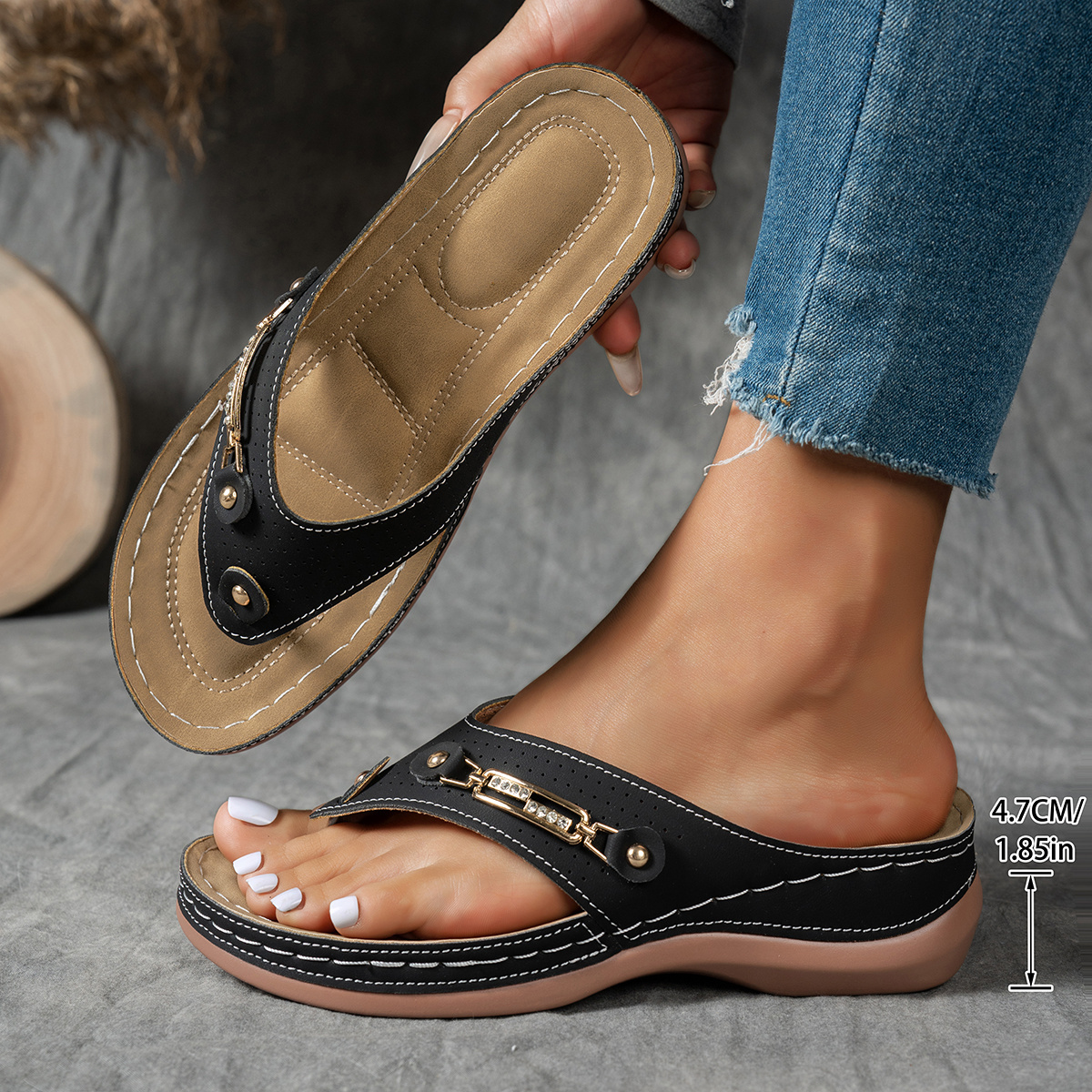 🔥Last Day Promotion 50% OFF - Women's Fashion Wedge Sandals - With Arch Support