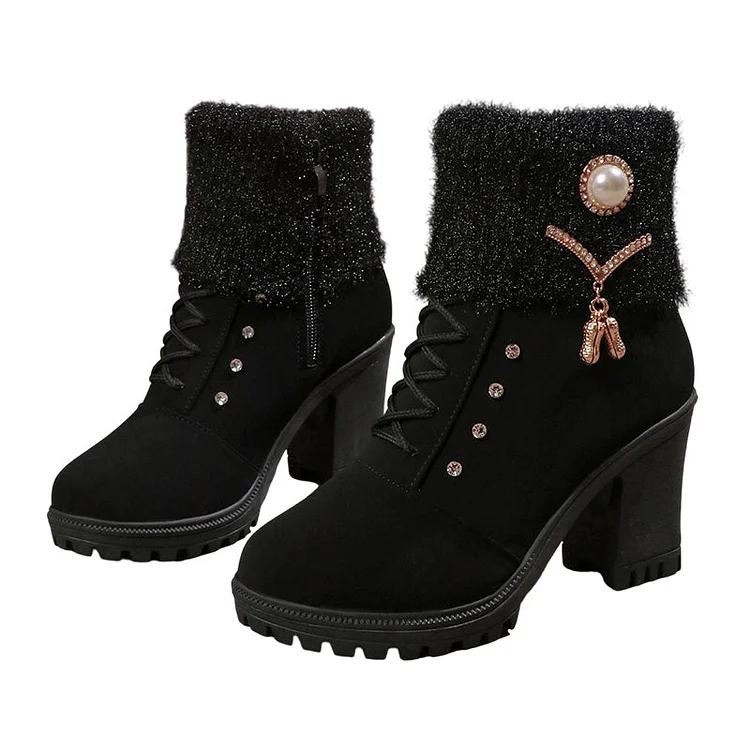 🔥Last Day Promotion 50% OFF - Women's Thick Warm Chunky Heel Boots