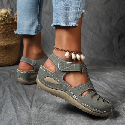 🔥Last Day Promotion 50% OFF - Women's Comfortable Cut-out Wedge Orthopaedic Sandals