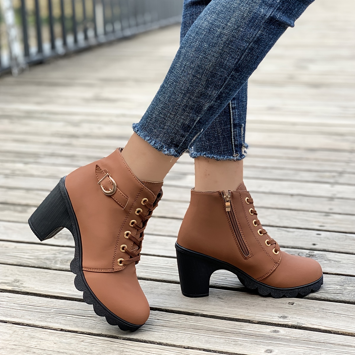 🔥Last Day Promotion 50% OFF - Women's Thick Heel Leather Orthopedic Boots