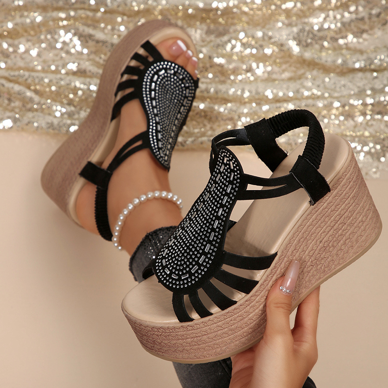 🔥Last Day Promotion 50% OFF - Women’s Rhinestone-Embellished Thick-Soled Orthopaedic Sandals