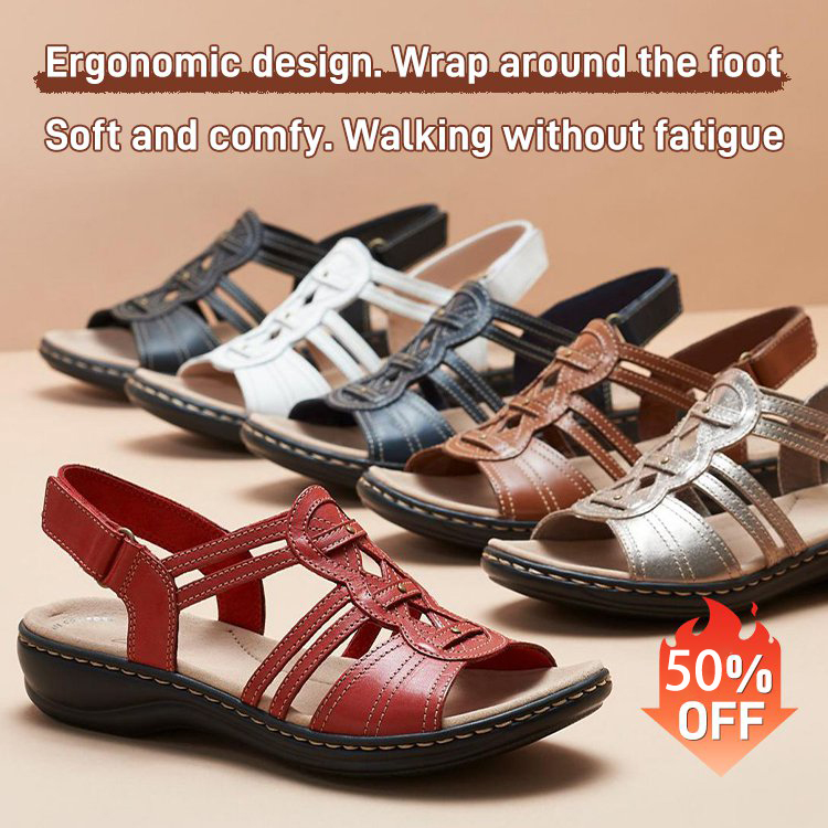 🔥Last Day Promotion 50% OFF - Women's Casual Open Toe Leather Orthopaedic Sandals