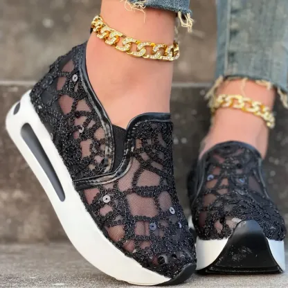 🔥Last Day Promotion 50% OFF - Women's Sequin Embellished Mesh Sneakers