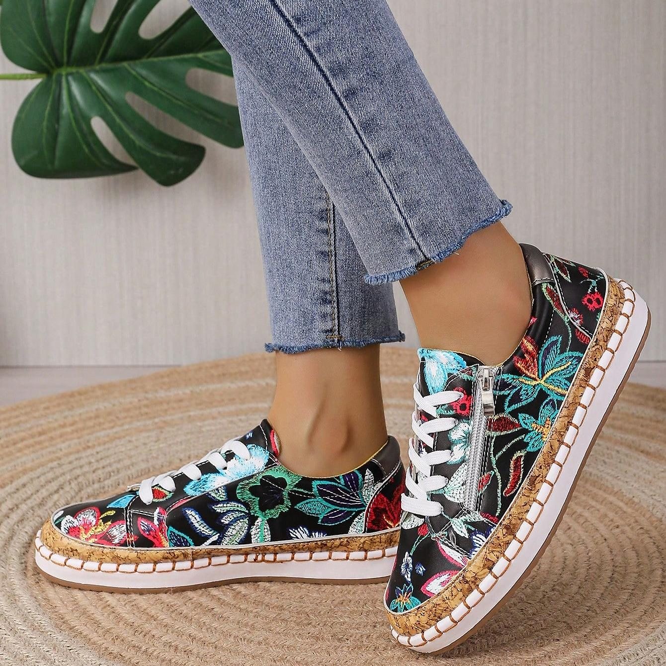 🔥Last Day Promotion 50% OFF - Women's Fashion Hand Embroidered Orthopaedic Sneakers