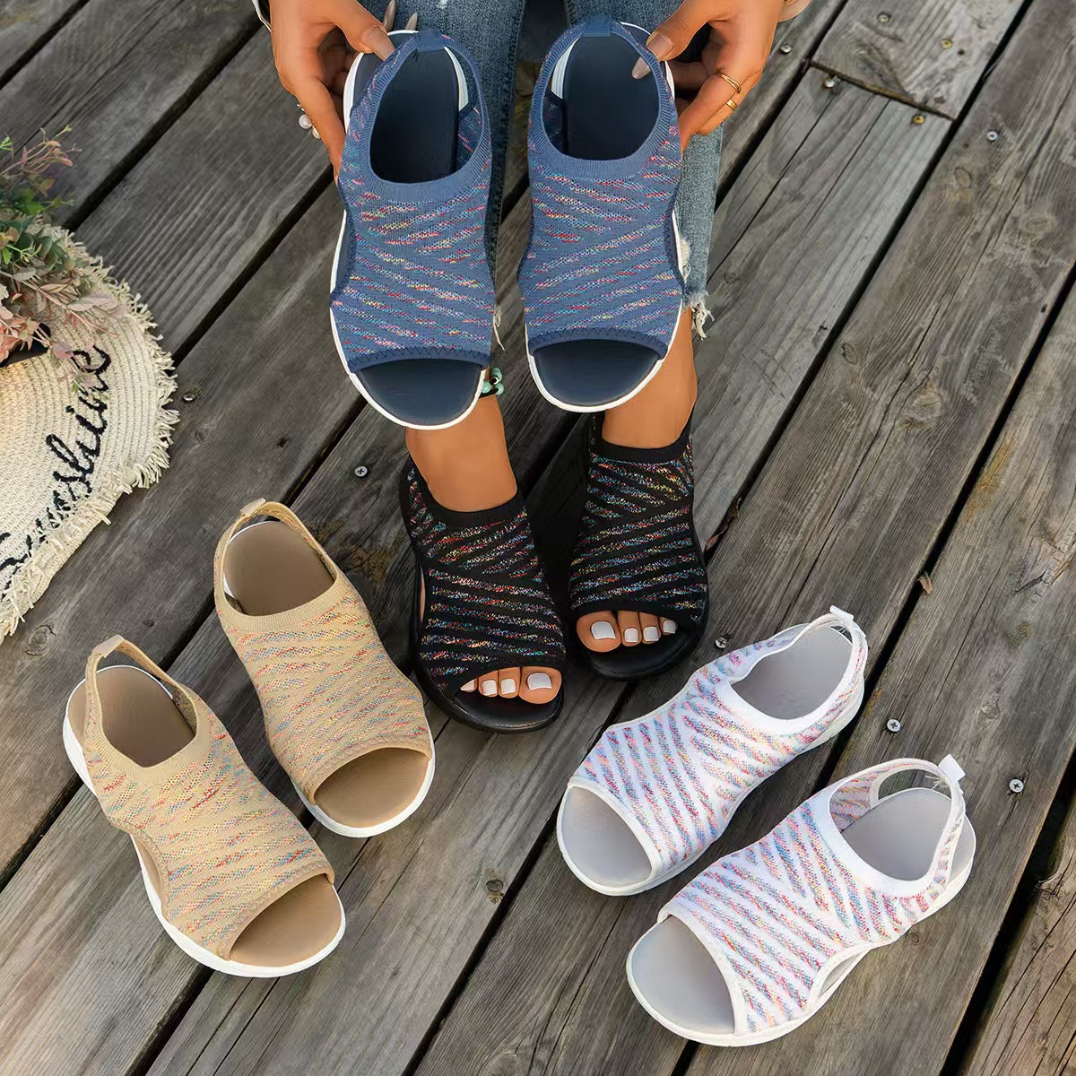 🔥Last Day Promotion 50% OFF - Women’s Fashionable Open-Toe Wedge Orthopaedic Sandals