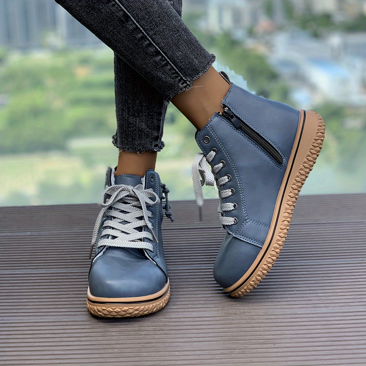 🔥Last Day Promotion 50% OFF - Women's Comfortable Lace-Up Leather Orthopaedic Ankle Boots