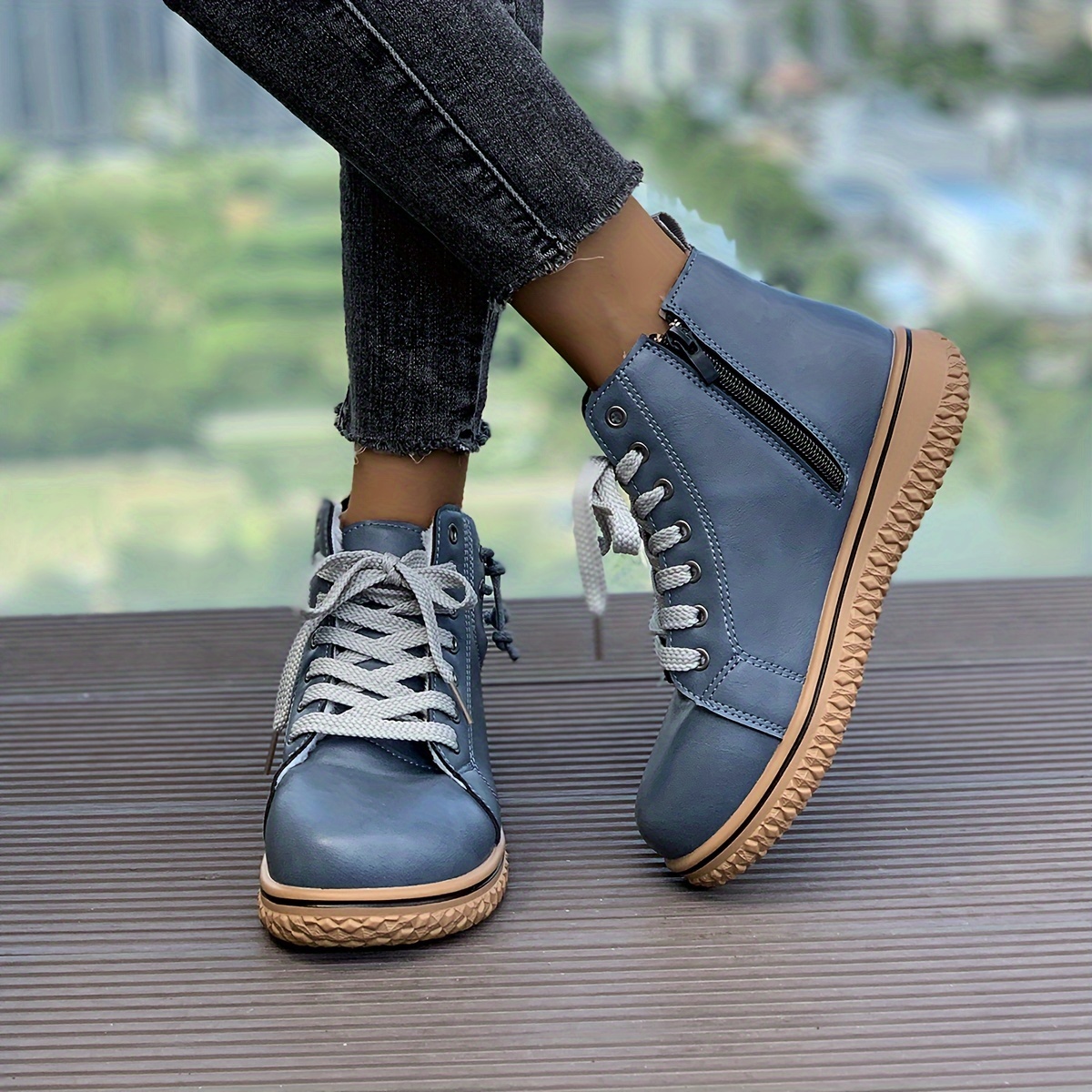 🔥Last Day Promotion 50% OFF - Women's Comfortable Lace-Up Leather Orthopaedic Ankle Boots