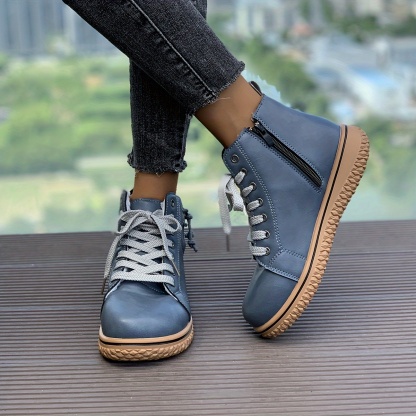 🔥Last Day Promotion 50% OFF - Women's Comfortable Lace-Up Leather Orthopaedic Ankle Boots