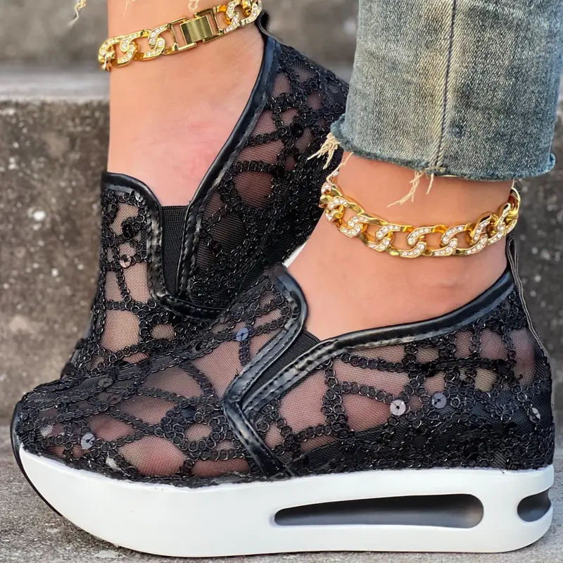 🔥Last Day Promotion 50% OFF - Women's Sequin Embellished Mesh Sneakers