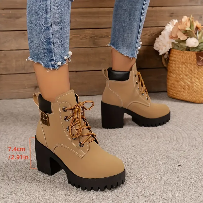 🔥Last Day Promotion 50% OFF - Women's Fashion Chunky Heel Orthopaedic Short Boots
