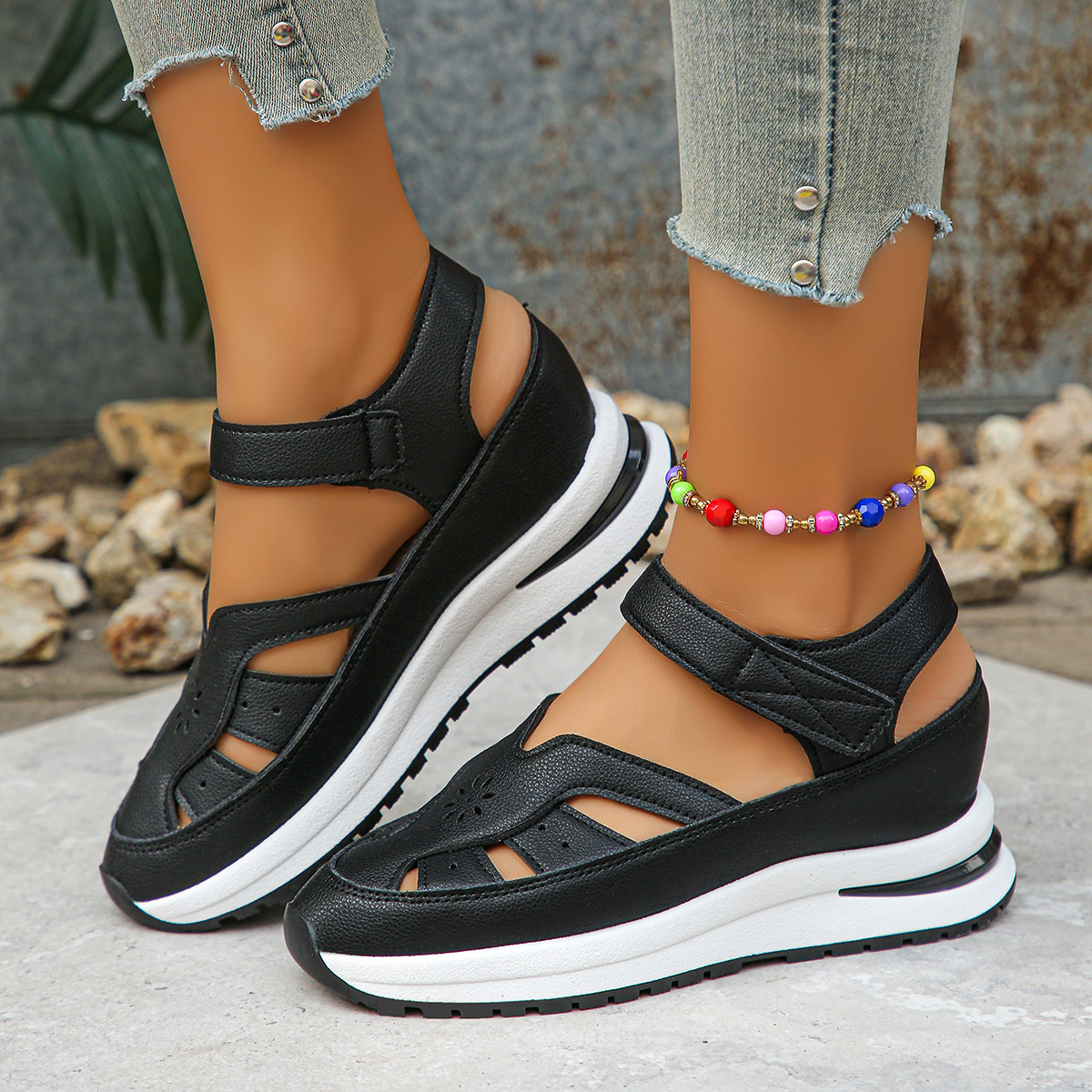 🔥Last Day Promotion 50% OFF - Women's Comfortable Thick-Soled Velcro Orthopedic Sandals