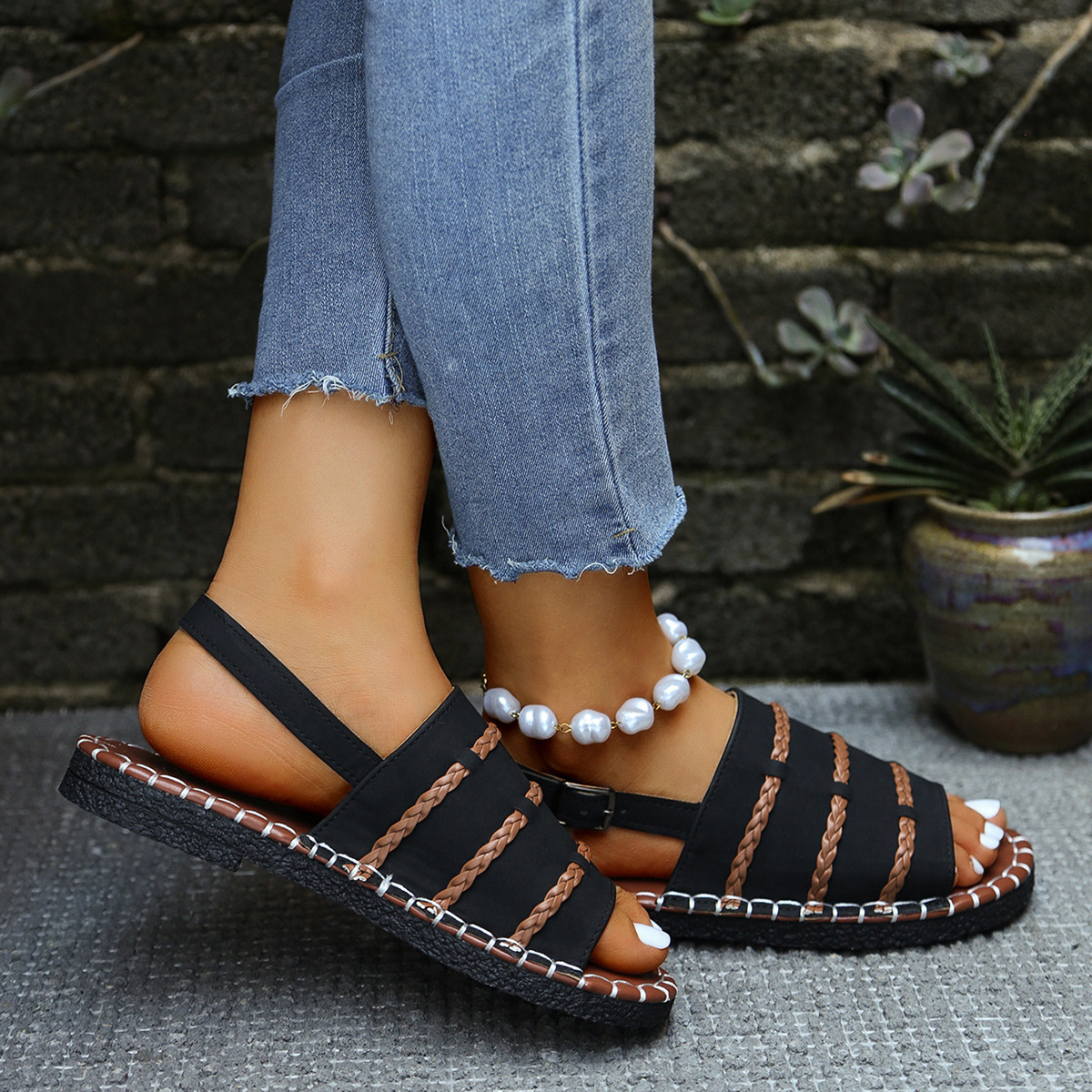 🔥Last Day Promotion 50% OFF - Women’s Woven-Strap Casual Sandals