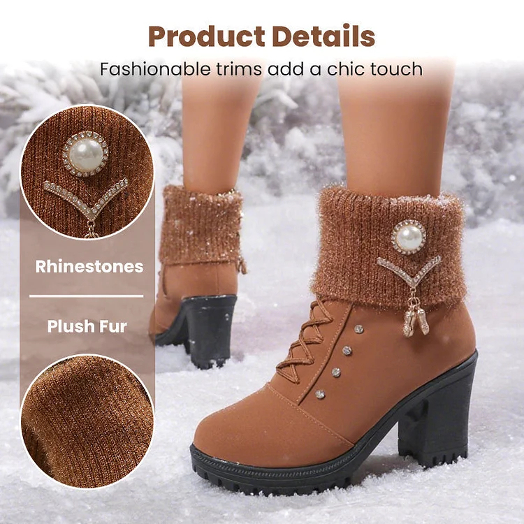 🔥Last Day Promotion 50% OFF - Women's Thick Warm Chunky Heel Boots