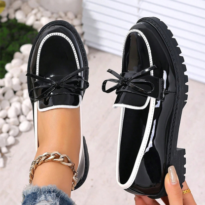 🔥Last Day Promotion 50% OFF - Women's Fashion Chunky Heel Slip-On Leather Loafers