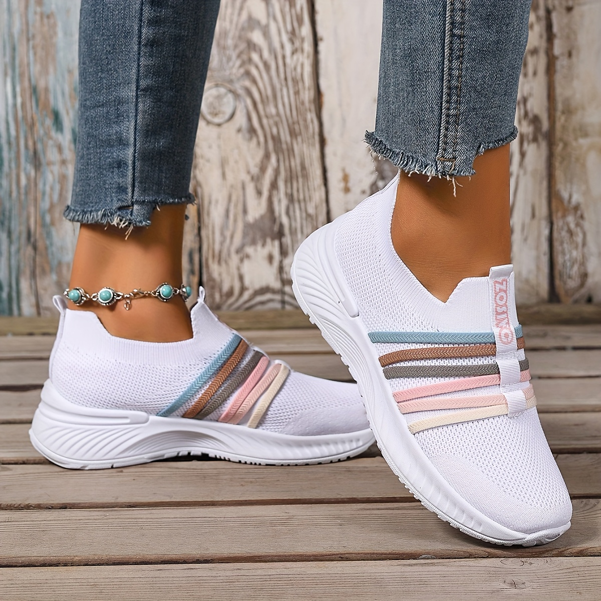 🔥Last Day Promotion 50% OFF - Women's Water-Colour Striped Breathable Casual Shoes