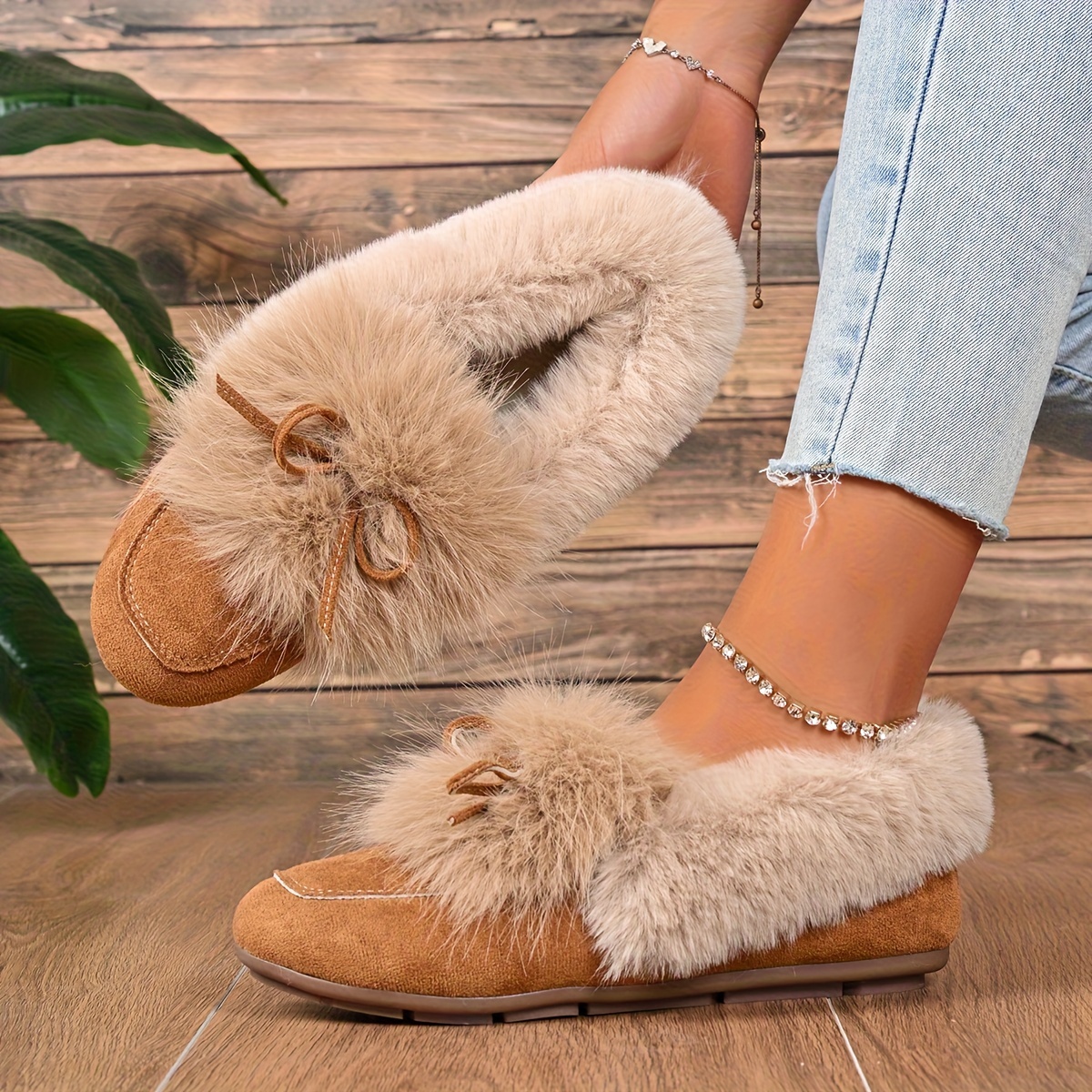 🔥Last Day Promotion 50% OFF - Women's Warm Plush Bow Casual Shoes