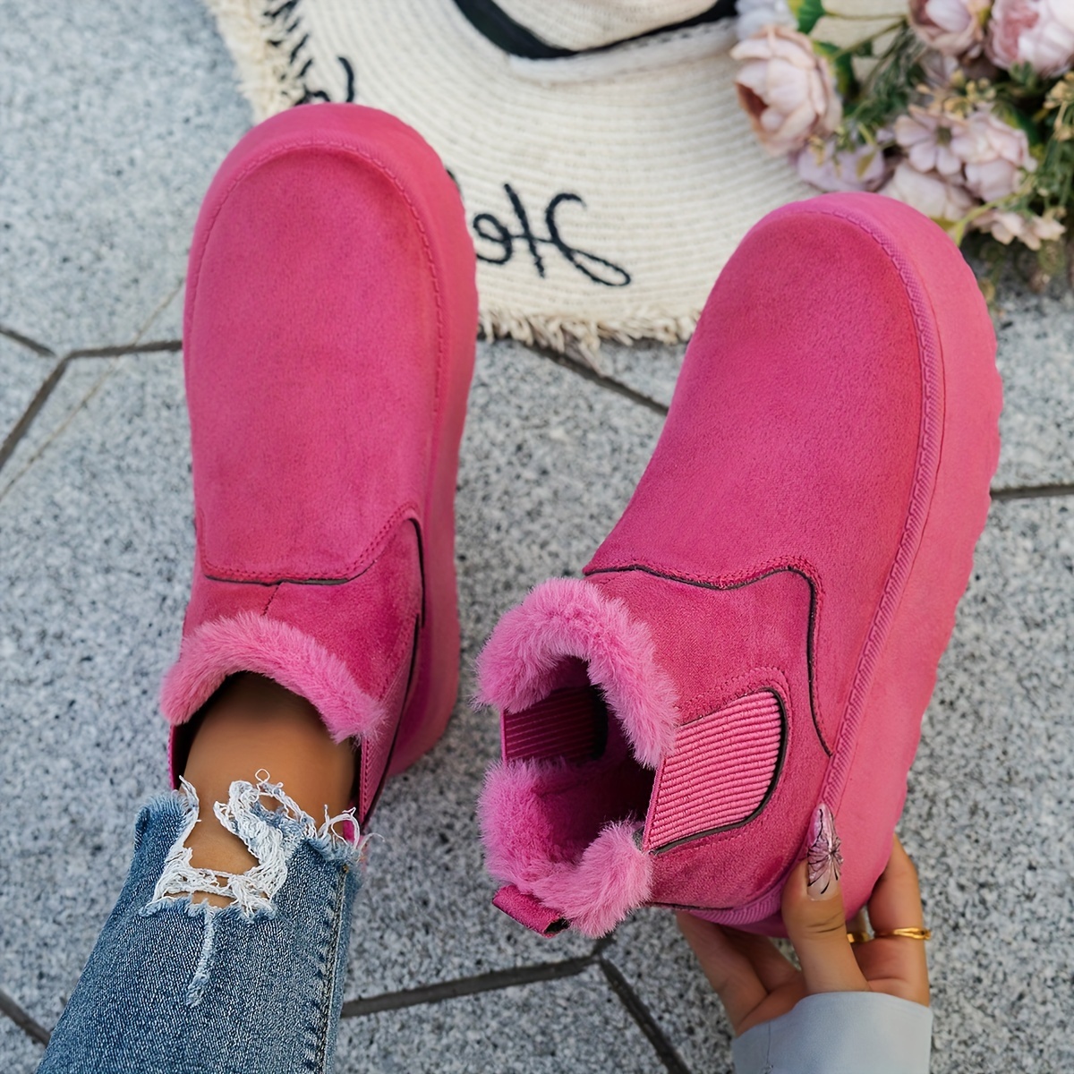 🔥Last Day Promotion 50% OFF - Women's Warm Fleece-Lined Ankle Boots