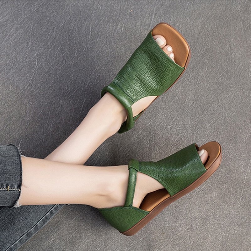 🔥Last Day Promotion 50% OFF - Women's Vintage-Style Genuine Leather Casual Sandals