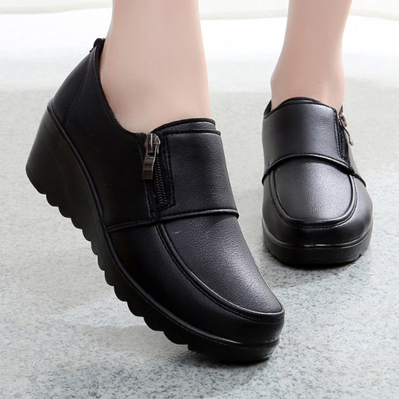 🔥Last Day 50% OFF - Women's Orthopaedic Genuine Leather Wedge Shoes | Comfortable Anti-Slip Cushion Support for Foot Pain Relief