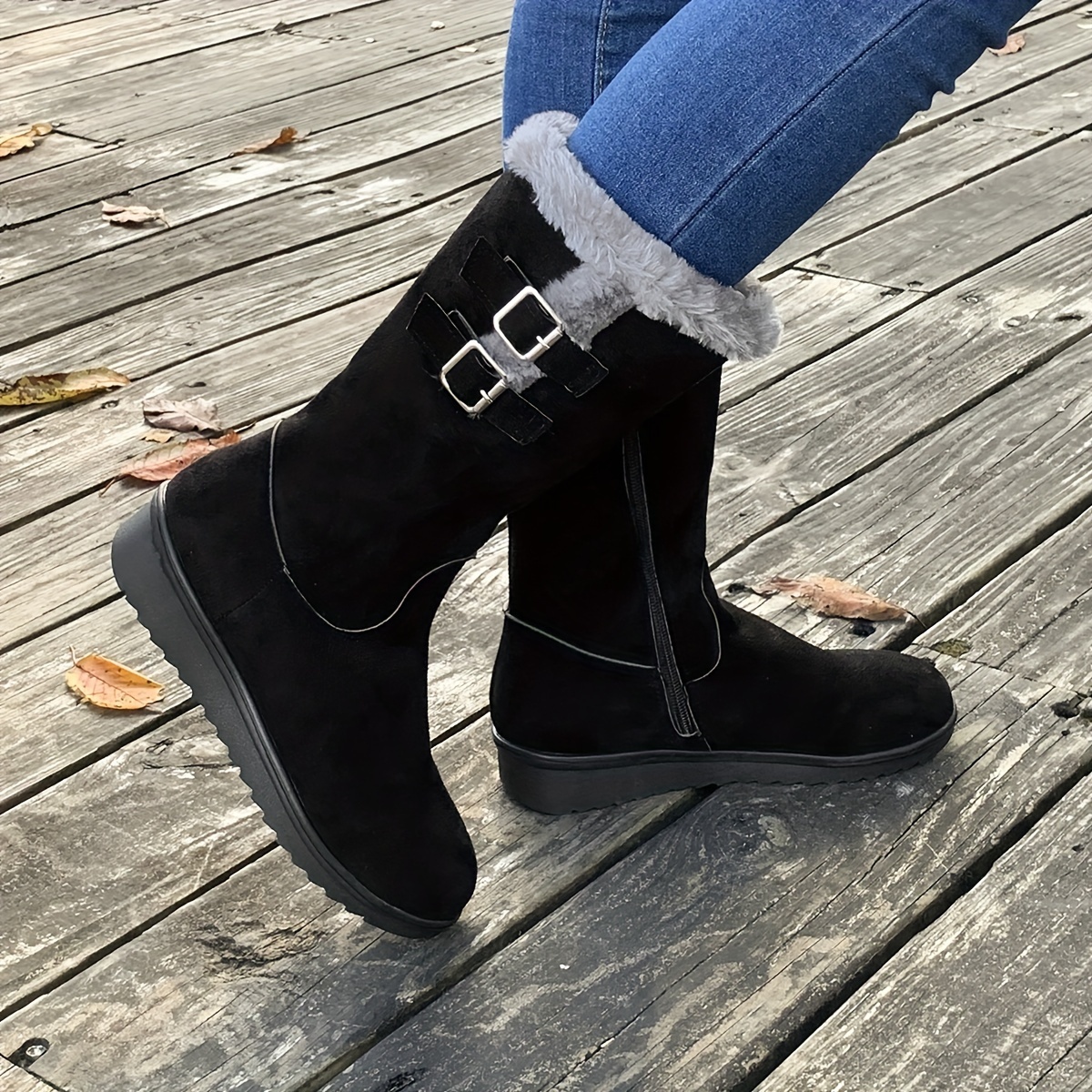 🔥Last Day Promotion 50% OFF - Women's Winter Thickened Thermal Zipper-Fastening Mid-Calf Boots