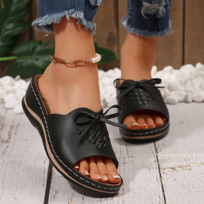 🔥Last Day Promotion 50% OFF - Women’s Fashionable Orthopaedic Leather Wedge Sandals