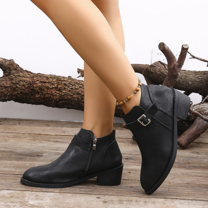 🔥Last Day Promotion 50% OFF - Women's Fashionable Comfortable Side-Zip Genuine Leather Ankle Boots