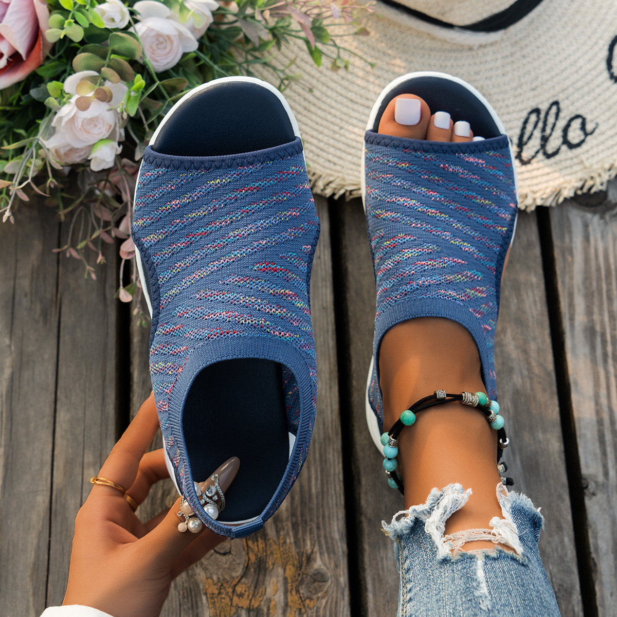 🔥Last Day Promotion 50% OFF - Women’s Fashionable Open-Toe Wedge Orthopaedic Sandals