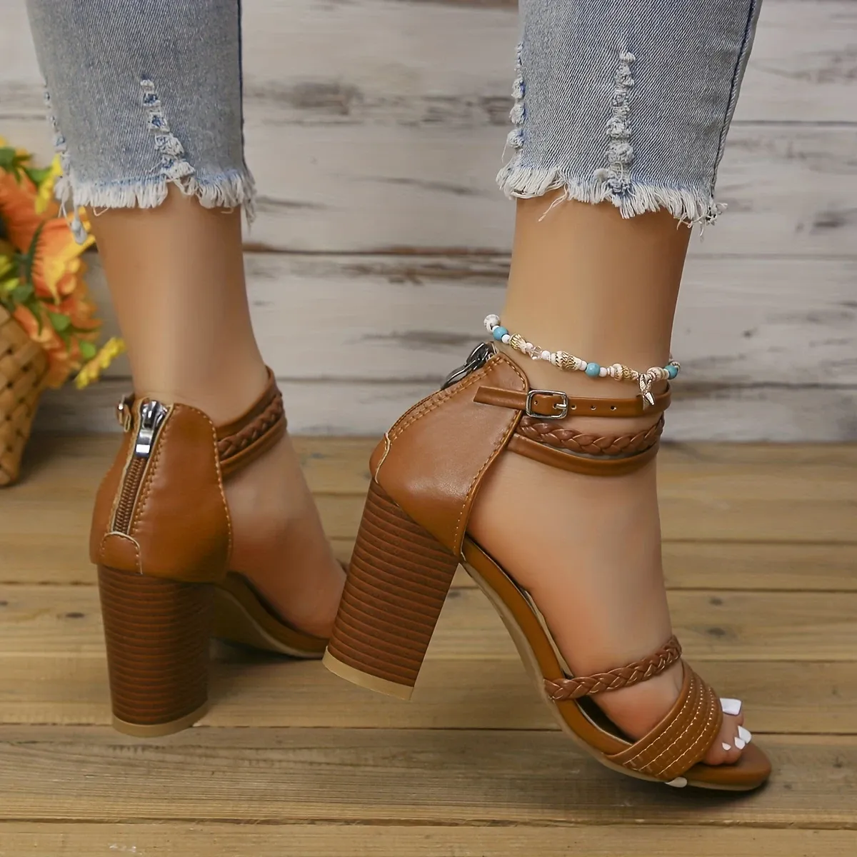 🔥Last Day Promotion 50% OFF - Women's Braided Strap High Heeled Sandals