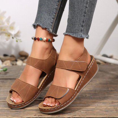 🔥Last Day Promotion 50% OFF - Women’s Comfortable Velcro-Fastening Wedge Sandals