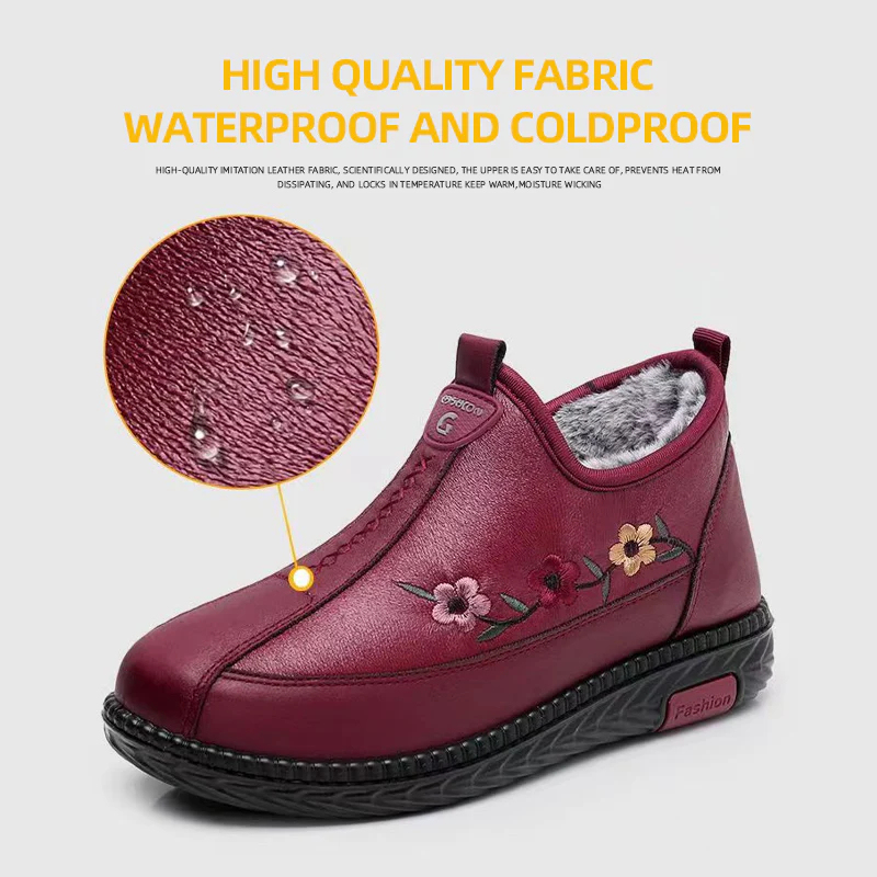 🔥Last Day Promotion 50% OFF - Women's Soft Leather Fleece-Lined Warm Casual Shoes