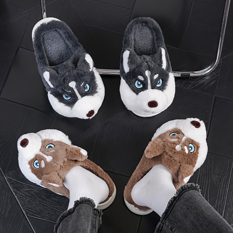 🔥Last Day Promotion 50% OFF - Adorable Husky-Shaped Plush Slippers