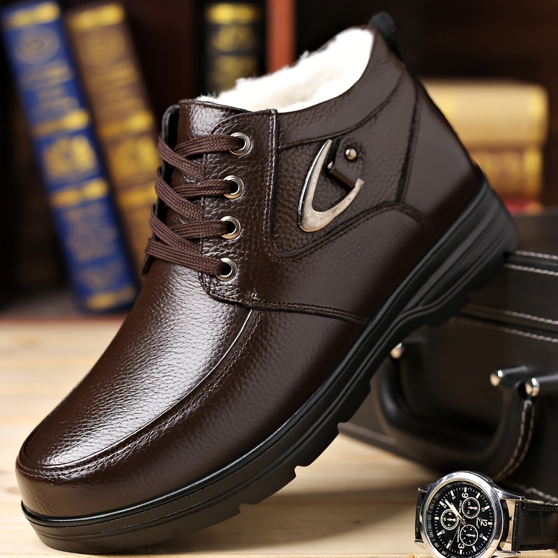 🔥Last Day! 50% OFF - Men's Winter Lining High-Top Leather Shoes