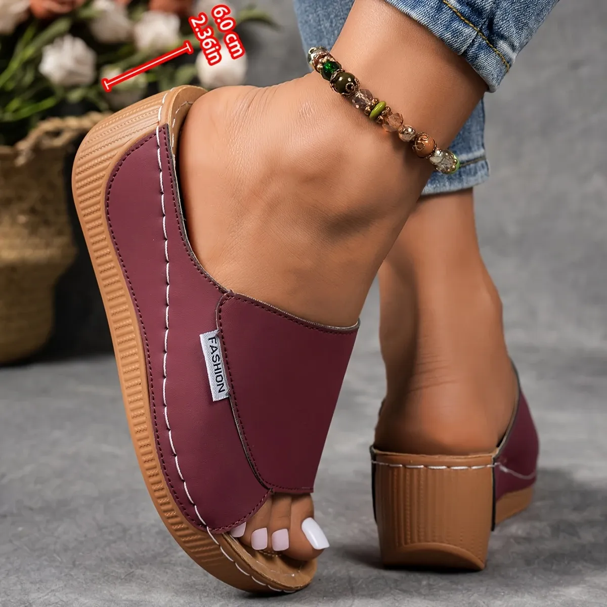 🔥Last Day Promotion 50% OFF - Women's Comfortable Thick Sole Arch Support Leather Slippers