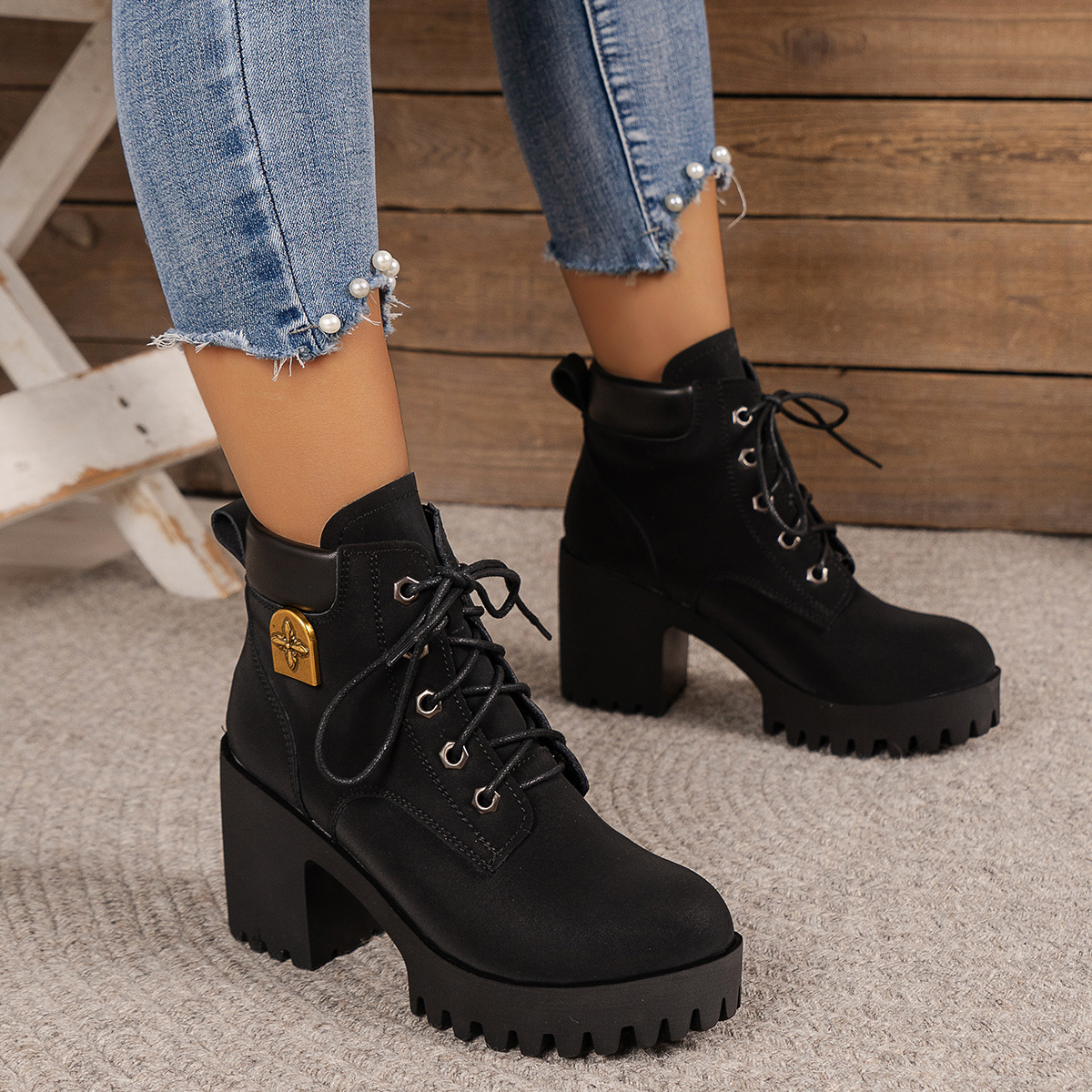 🔥Last Day Promotion 50% OFF - Women's Fashion Chunky Heel Orthopaedic Short Boots