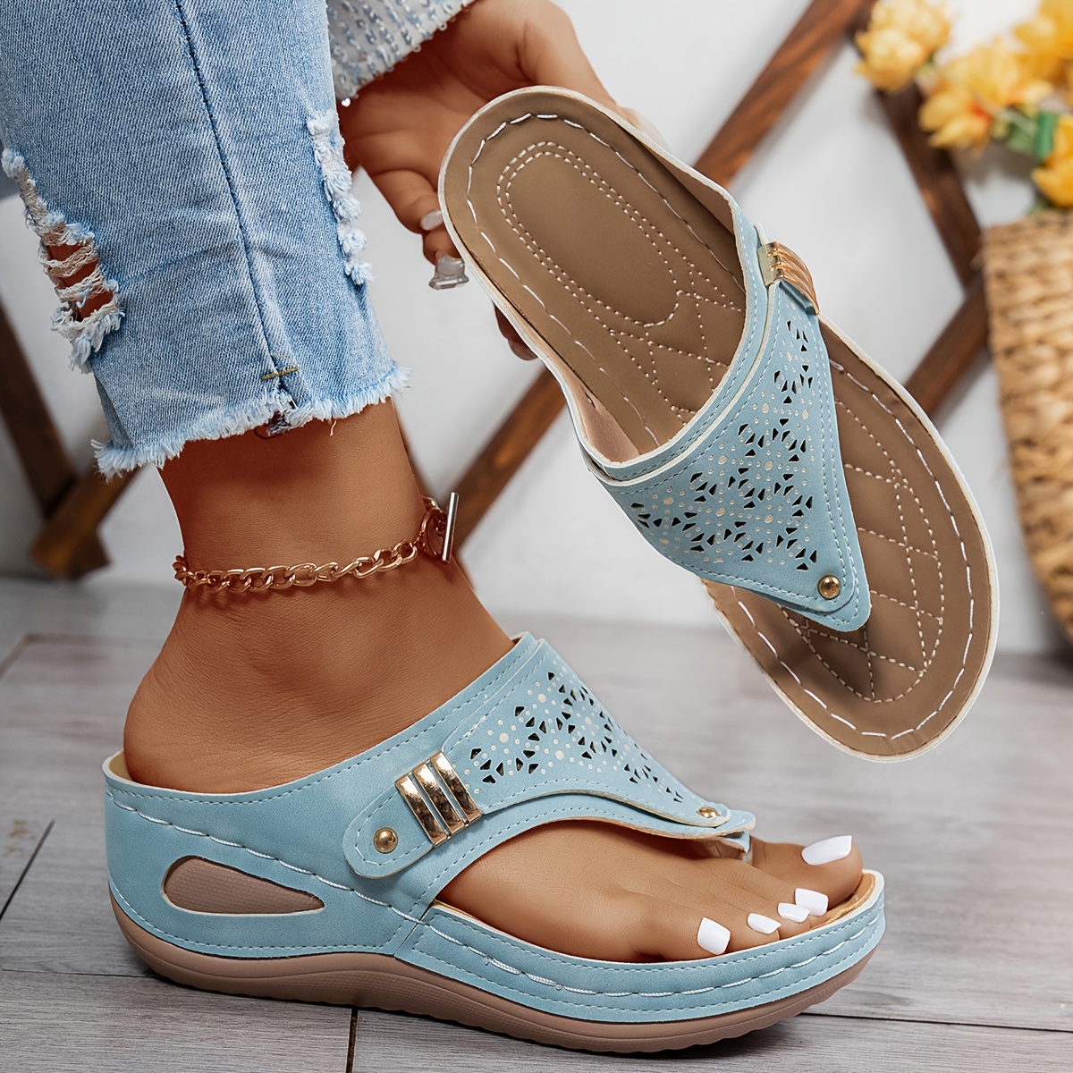 🔥Last Day Promotion 50% OFF - Women's Casual Slope Heel Orthopaedic Sandals