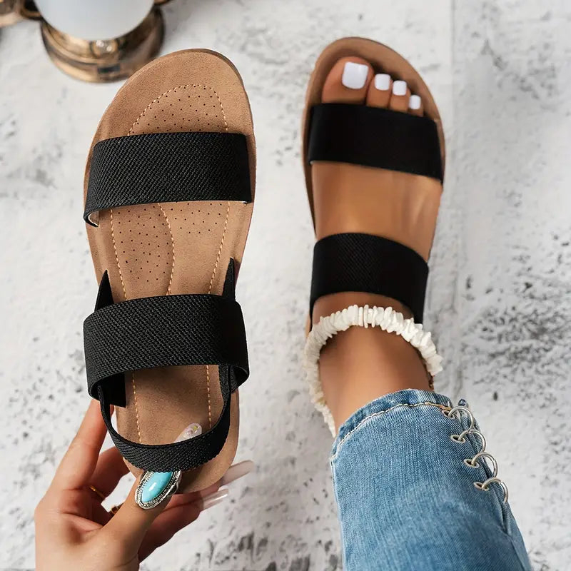 🔥Last Day Promotion 50% OFF - Women’s Elasticated Wedge-Heeled Casual Sandals