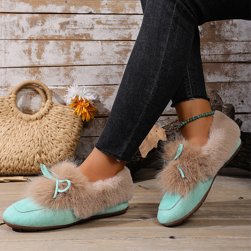 🔥Last Day Promotion 50% OFF - Women's Warm Plush Bow Casual Shoes