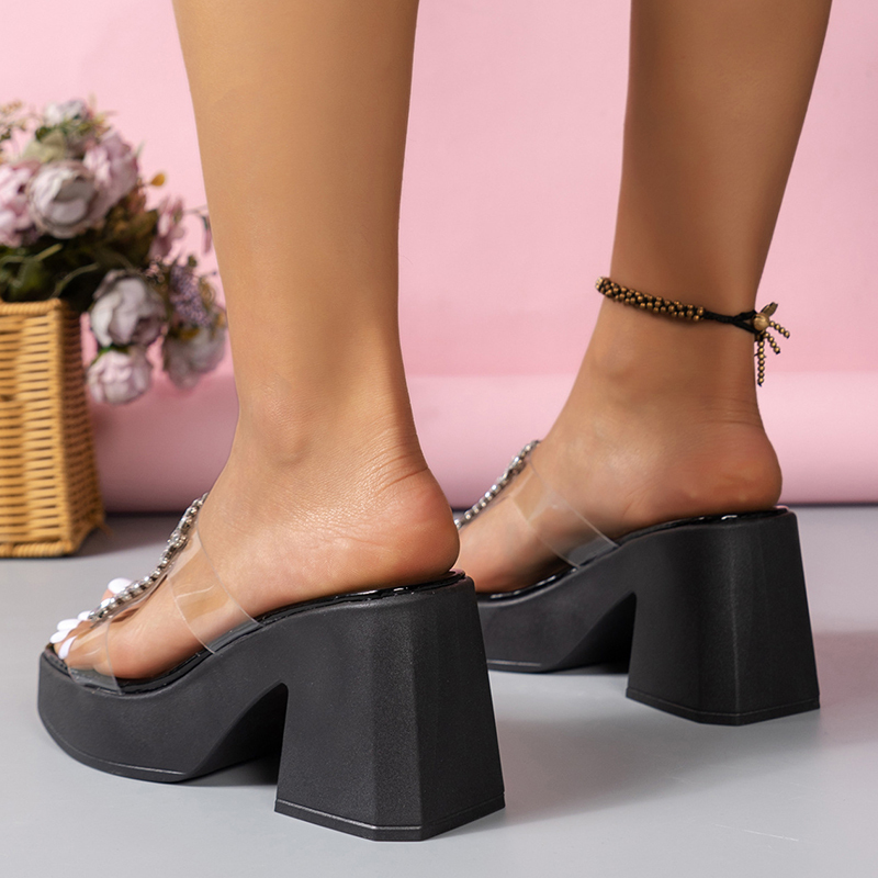 🔥Last Day Promotion 50% OFF - Women's Rhinestone Block Heel Sandals
