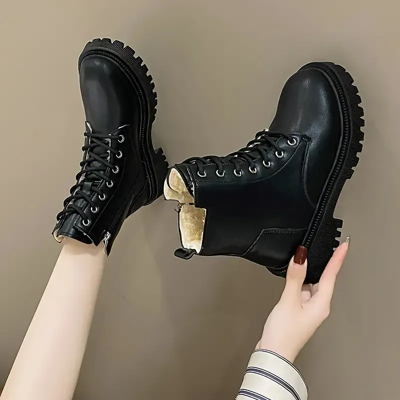 🔥Last Day Promotion 50% OFF - Women's Non-slip Warm Mid-heeled Leather Boots