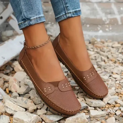🔥Last Day Promotion 50% OFF - Women's Breathable Vintage Style Leather Loafers