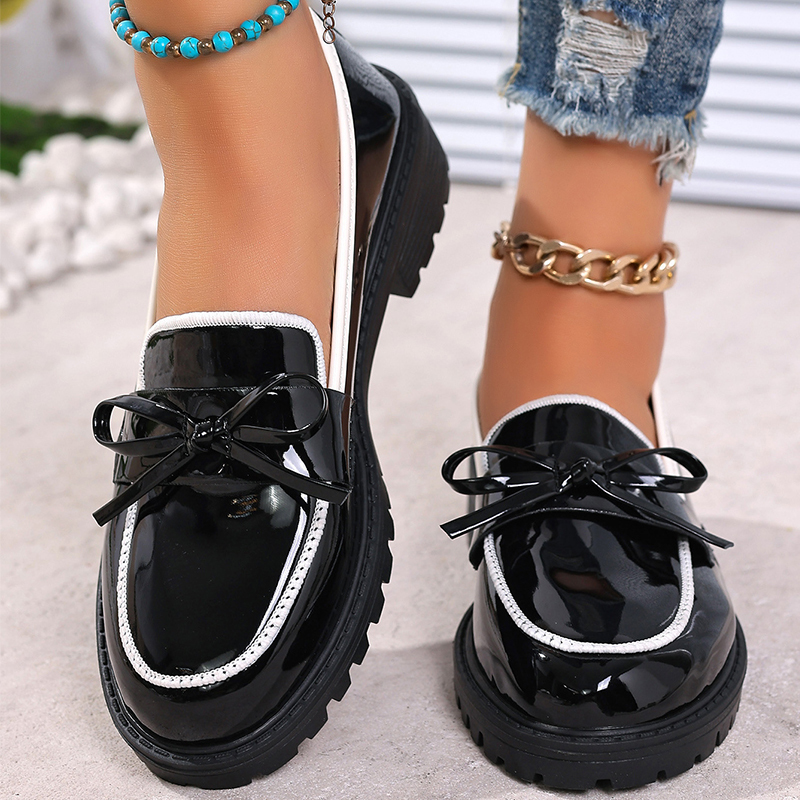 🔥Last Day Promotion 50% OFF - Women's Fashion Chunky Heel Slip-On Leather Loafers