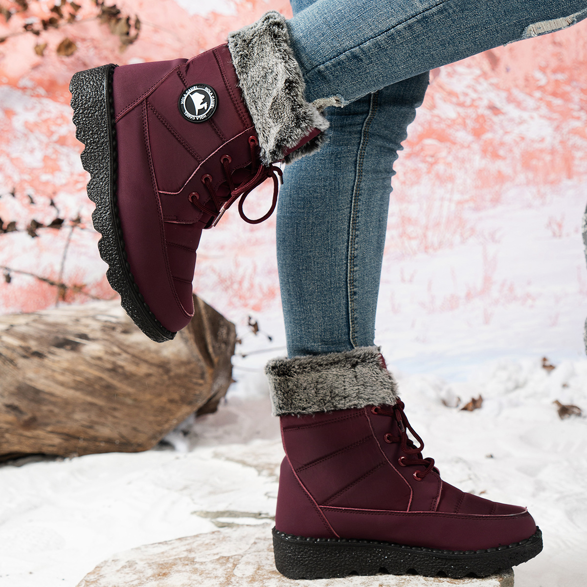 🔥Last Day Promotion 50% OFF - Women's Cozy Winter Waterproof Anti-Slip Orthopedic Boots