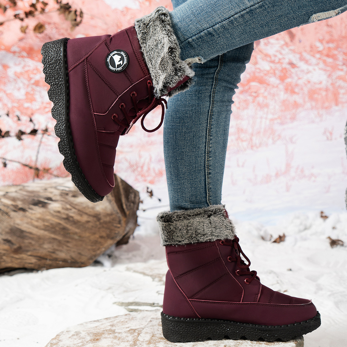 🔥Last Day Promotion 50% OFF - Women's Cozy Winter Waterproof Anti-Slip Orthopedic Boots