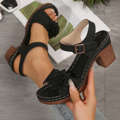 🔥Last Day Promotion 50% OFF - Women's Flower Embellished High Heel Orthopaedic Sandals