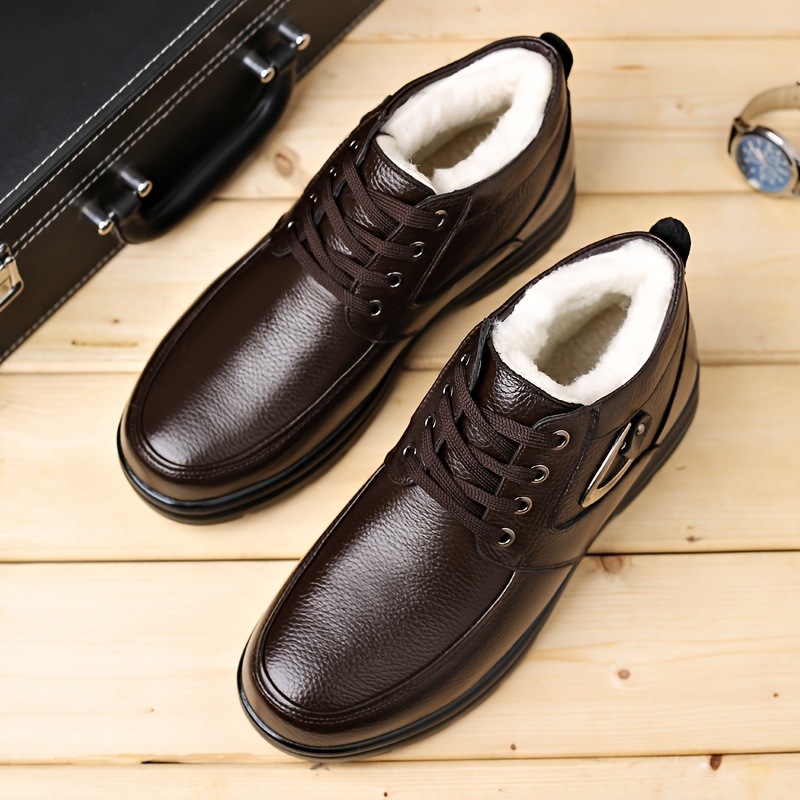 🔥Last Day! 50% OFF - Men's Winter Lining High-Top Leather Shoes