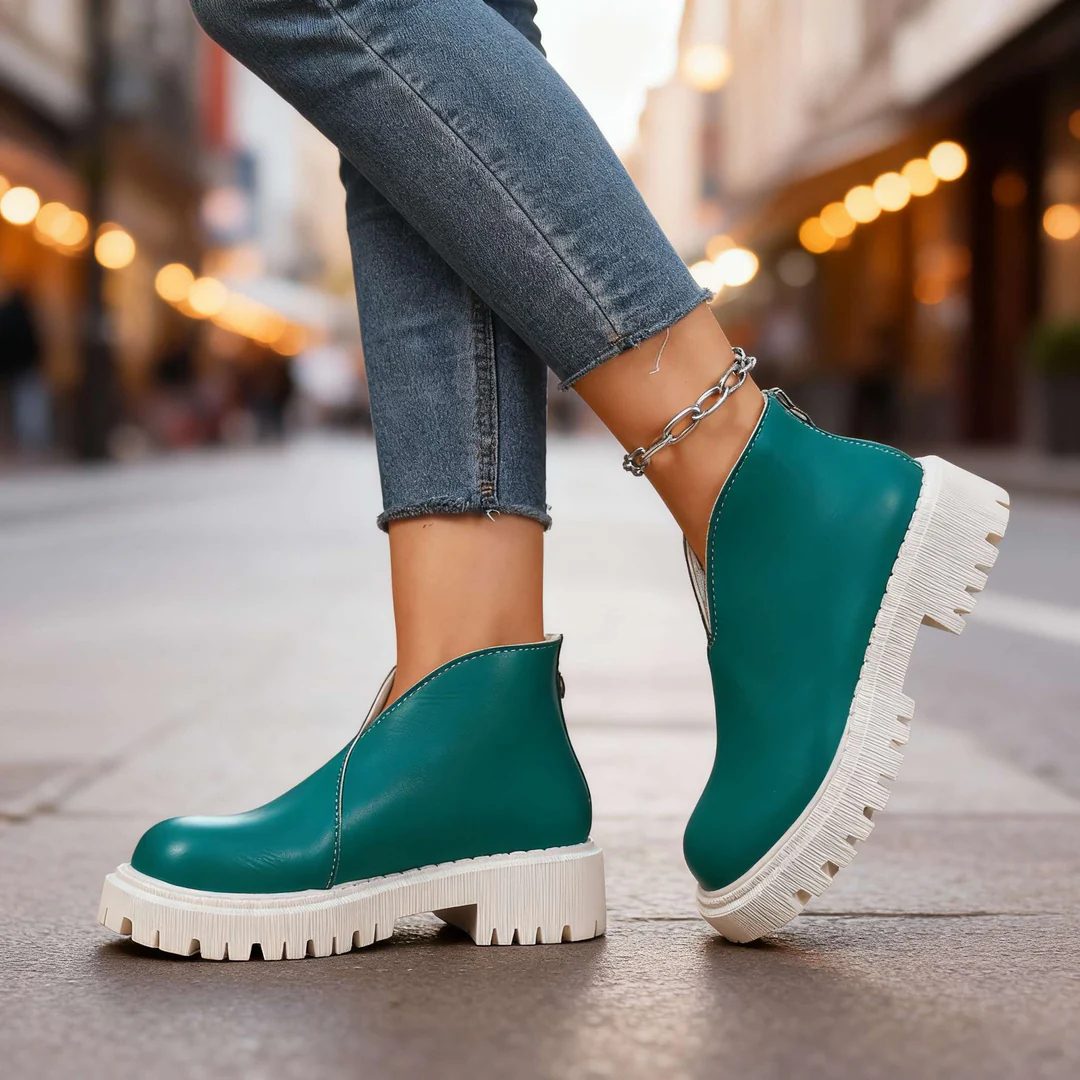 🔥Last Day Promotion 50% OFF - Women's Fashionable Chunky Heel Leather Chelsea Orthopaedic Boots