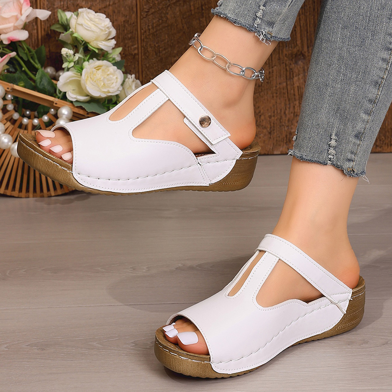 🔥Last Day Promotion 50% OFF - Womens Thick-Soled Wedge Sandals: Soft Cushion & Orthopedic for All-Day Walking