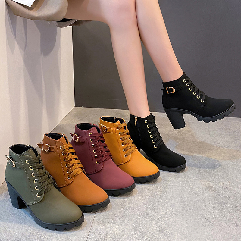 🔥Last Day Promotion 50% OFF - Women's Thick Heel Leather Orthopedic Boots